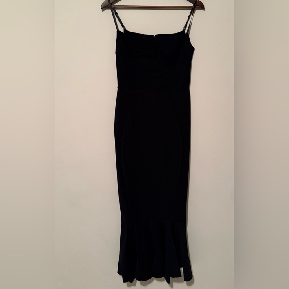 Greta Constantine Formal Black “Timothy” Ruffle Hem Dress - size small - Picture 2 of 8